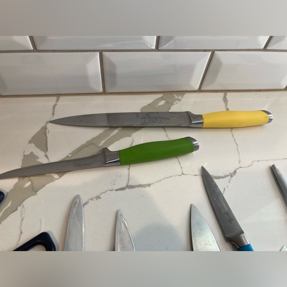 Fiestaware Fiesta Multicolored 11-pc. Cutlery Set knife block rainbow retro oak - Picture 15 of 16